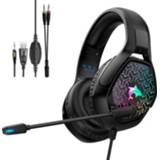 👉 Microfoon active J-ANKKA F6 3,5 mm enkele plug kleurrijke RGB-verlichting gaming-headset met