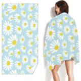 👉 Handdoek fluwelen active Double-faced sneldrogend strand gedrukt microfiber zwemmen handdoek, maat: 160 x 80cm (Daisy)