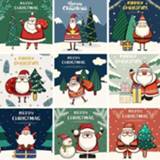 👉 Wenskaart small active 2 Sets Kerst met Santa Claus en Snowman Blessing Message Postcard (30 vellen / set)