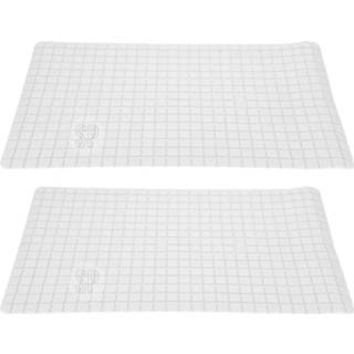 👉 Badmat wit 2x stuks anti-slip badmatten ivoor 69 x 39 cm rechthoekig