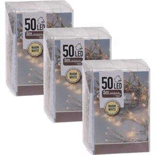 👉 Kerst verlichting active wit 3x Kerstverlichting op batterij met timer warm 50 lampjes