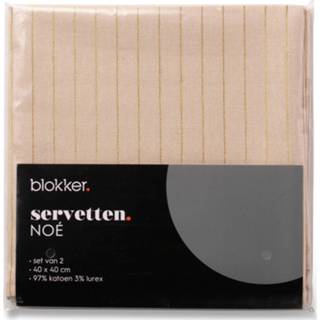 👉 Servet zand goud beige Blokker Servetten Noé - 40x40 Cm Zand/goud 8718827253289