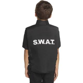 Verkleedpak zwart polyester One-Size Color-Zwart Boland SWAT kogelvrijvest junior 8712026004888
