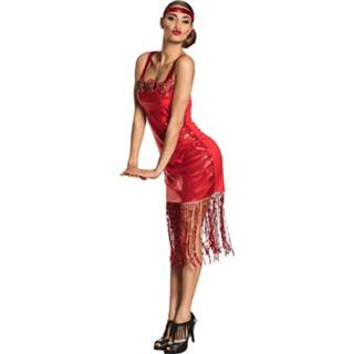 👉 Rood polyester Color-Rood vrouwen Boland kostuum Flapper Scarlett dames mt 44/46 8712026837523