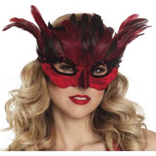 👉 Oogmasker rood polyester One Size Color-Rood vrouwen Boland oogmaskers Devil dames one-size 8712026008220