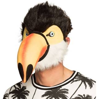 👉 Gezichtsmasker zwart geel wit pluche One Size Color-Zwart Boland Toekan zwart/geel/wit one-size 8712026525994