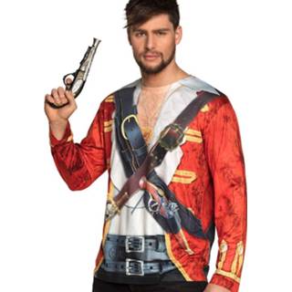 👉 Shirt wit rood polyester m Color-Rood mannen Boland Pirate Captain heren wit/rood maat 8712026844071