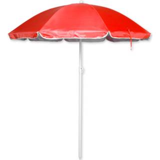 Rood Strandparasol Incl Tashouder & Uv Protection 8719987855191