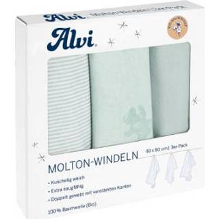 👉 Molton biologisch katoen jongens groen Alvi ® luiers 3-pack Teddy 1961 80 x cm 4010395790468