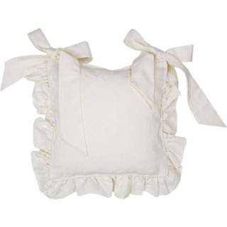 👉 Kussenhoes katoen crème Clayre & Eef Stoelkussen 40*40 Cm Creme Sierkussen 8717459752047