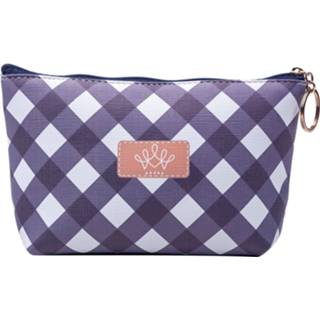 👉 Toilettas blauw wit multikleur Clayre & Eef 21*12 Cm Blauw/wit Mltt0048 7421028025234