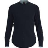 👉 Hemd linnen donkerblauw blauw BOSS Slim Fit donkerblauw, Effen 4043201991902