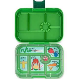 👉 Broodtrommel donkergroen active Yumbox original 6 vakken - bamboo green monsters