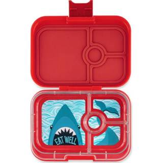 👉 Broodtrommel rood active Yumbox panino 4 vakken - wow red shark