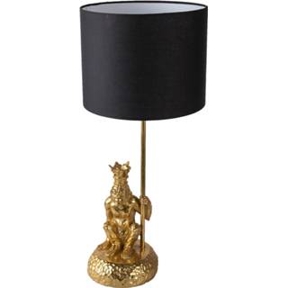 👉 Bureaulamp goudkleurig zwart Clayre & Eef Ø 23*45 Cm E27/max 1*60w Goudkleurig, 8717459791152