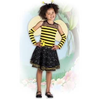👉 Verkleedpak geel zwart polyester Color-Geel meisjes Boland honingbij geel/zwart maat 128-140 8712026822215
