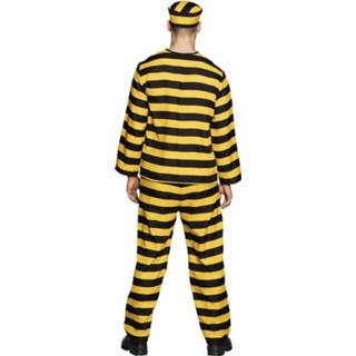 👉 Verkleedpak zwart geel polyester Color-Zwart mannen Boland Prisoner Jones heren zwart/geel maat 58/60 8712026836625