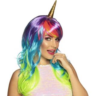 👉 Pruik synthetisch One-Size Color-Meerkleurig vrouwen Boland Eenhoorn Airglow dames one size 8712026850546