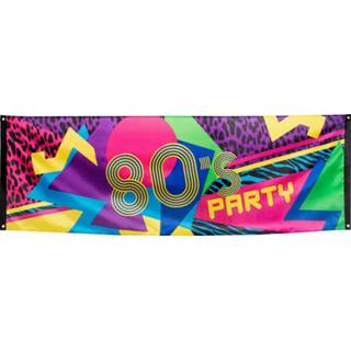 👉 Banner polyester One Size meerkleurig Boland 80's-party 74 x 220 cm 8712026446022