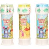 👉 Bellenblaas multi kunststof kinderen 3x Winnie de Poeh flesjes met bal spelletje in dop 60 ml voor