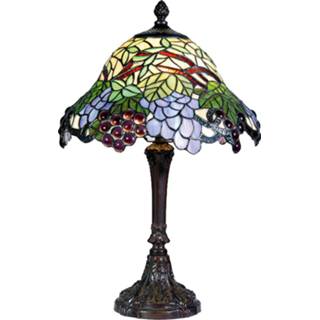 👉 Tafel lamp blauw donkerbruin Kleurrijke tafellamp Lotta in Tiffany-stijl