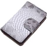 👉 Koppeling wit active vrouwen Dames python textuur lederen reliëf rits portemonnee (romig wit)