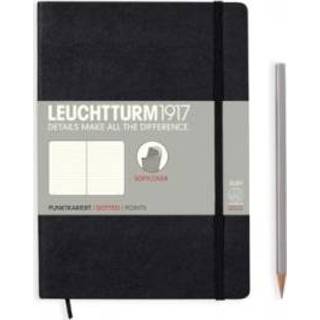 👉 Notitieboek zwart medium Leuchtturm1917 notitieboekje softcover a5 dotted 4004117328220