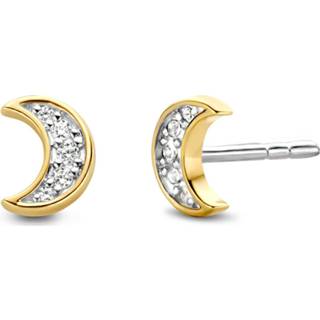 👉 Oorknop goudkleurig wit One Size array TI SENTO-Milano 7862ZY Oorknoppen Maan zilver-zirconia goudkleurig-wit 8717828237168