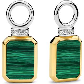 👉 Zilverkleurig groen One Size array TI SENTO-Milano 9241MA Oorringbedels zilver-malachiet goud-en zilverkleurig-groen 8 x 29 mm 8717828237434