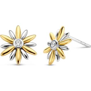 👉 Oorknop goudkleurig zilver One Size array TI SENTO-Milano 7860ZY Oorknoppen zilver-zirconia zilver- en 12 mm 8717828237403