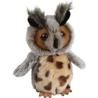 👉 Knuffel multi pluche kinderen dieren Oehoe uil vogel van 18 cm