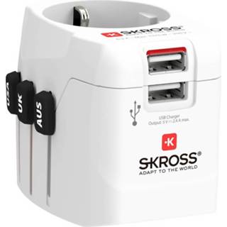 👉 Reisstekker Skross 1302470 Pro Light USB (2xA) -World 7640166323594