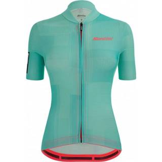 👉 Santini - Women's Delta Kinetic S/S Jersey - Fietsshirt maat XL, turkoois