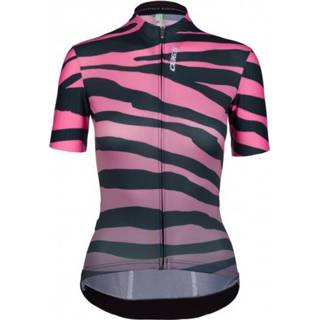 👉 Q36.5 - Women's Jersey Shortsleeve G1 Tiger - Fietsshirt maat L, zwart/roze/grijs