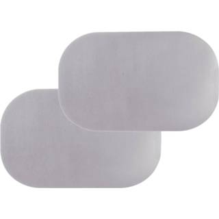 👉 Placemat grijs PVC Set van 6x stuks rechthoekige placemats Nina 44 x 28 cm