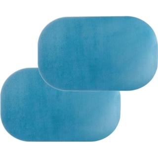 👉 Placemat blauw PVC Set van 12x stuks rechthoekige placemats Nina 44 x 28 cm