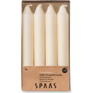 👉 Dinerkaars crème Spaas Mini Dinerkaarsen 8 Stuks - Ivoor 15,5 Cm 5411708180553