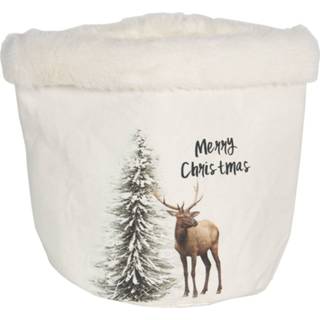 👉 Mand wit mannen Clayre & Eef Decoratie Mandje Kerst Ø 17*18 Cm 6h1900 8717459737914