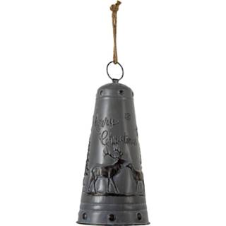 👉 Deurbel grijs gietijzer metaal Clayre & Eef Ouderwetse Ø 19*40 Cm 8717459792012