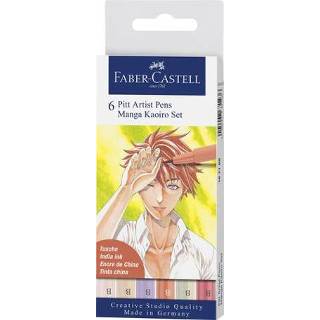 👉 Tekenstift kunststof One Size Color-Beige mannen Faber Castell Pitt Artist Manga Kaoiro 6 stuks 4005401671688