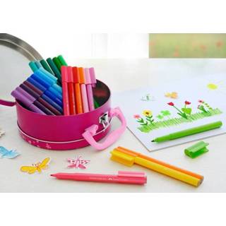 👉 Viltstift One Size Color-GeenKleur Faber-Castell Connector handtas 33 stuks assorti 4005401555377