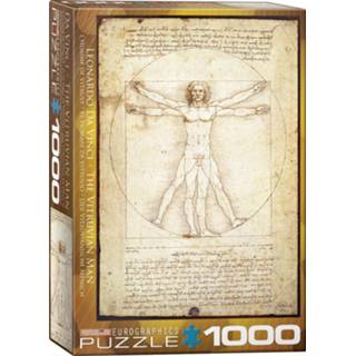 👉 Puzzel engels legpuzzels mannen The Vitruvian Man - Da Vinci (1000 stukjes) 628136650984