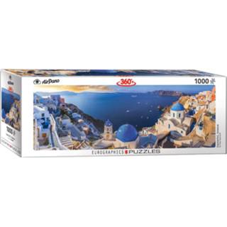 👉 Puzzel One Size meerkleurig Eurographics Santorini Greece Panorama - 1000 stukjes 628136653008