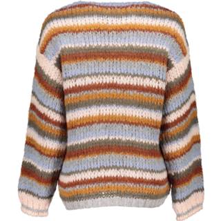 👉 Blauw Color-Meerkleurig Geisha 14630-70 625 cardigan striped blue/army/camel combi 8719937738468
