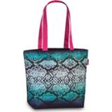 👉 Strandtas blauw polyester One Size Color-Blauw Fabrizio 19 liter slangenprint 8719817566600