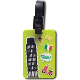 👉 Kofferlabel groen rubber One Size Color-Groen Fabrizio kofferlabels Ciao 7,5 x 5 cm 2 stuks 8719817220311