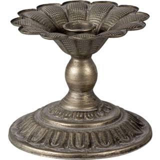 👉 Kandelaar zilverkleurig IJzer Clayre & Eef Ø 13*11 Cm Kaarsenstandaard 8717459788299