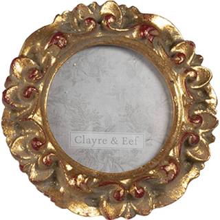 👉 Fotolijst goudkleurig kunststof Clayre & Eef Ø 11*1 Cm / 8 Rond 8717459802865