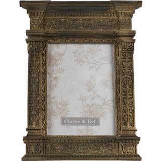👉 Fotolijst goudkleurig kunststof Clayre & Eef 22*2*29 Cm / 13*18 8717459802872