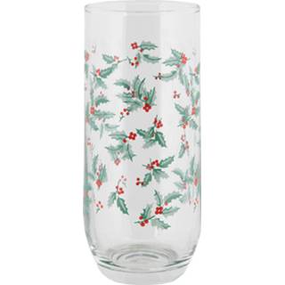 👉 Waterglas transparant glas Clayre & Eef 280 Ml Hulstblaadjes Drinkbeker Drinkglas 8717459830257